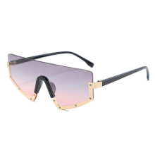 Oversized Siamese Sunglasses for Women Luxury Half Frame Sunglasses Men Gradient Shade Sun Glasses Driving Eyewear